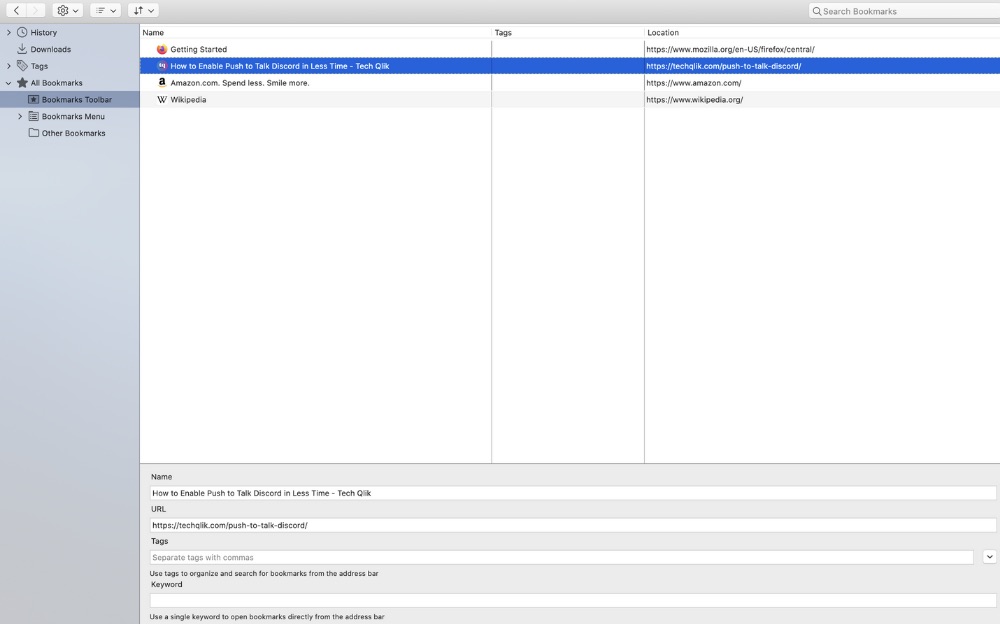 How to remove bookmarks on mac in Firefox