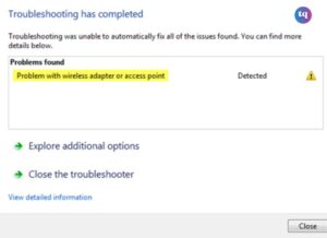 problem with wireless adapter or access point