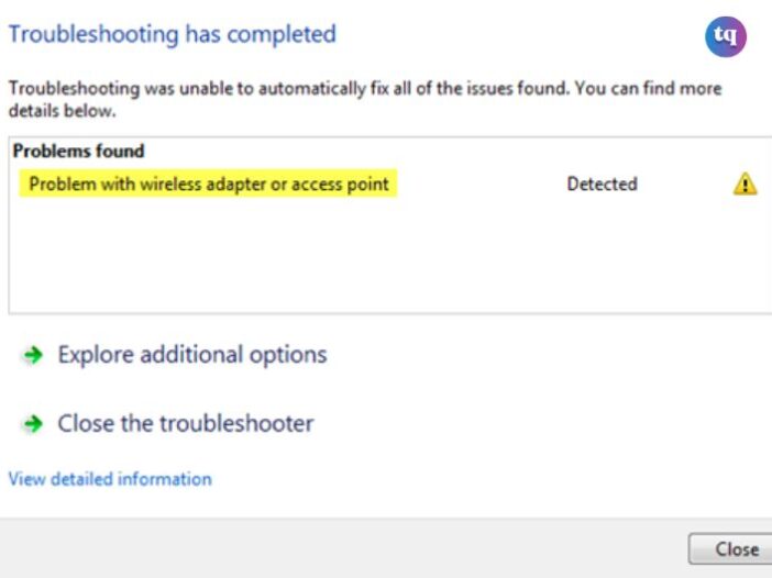 problem with wireless adapter or access point