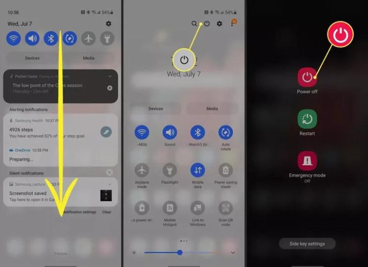 How to Turn Off Samsung S21 From the Notification Shade
