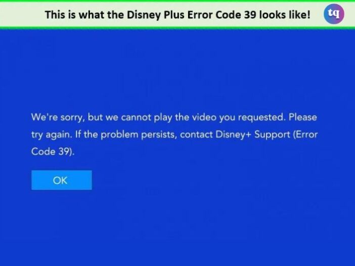 disney plus error code 39