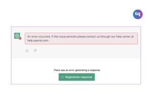 ChatGPT an error occurred