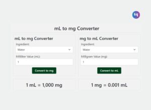 Converting mL to mg