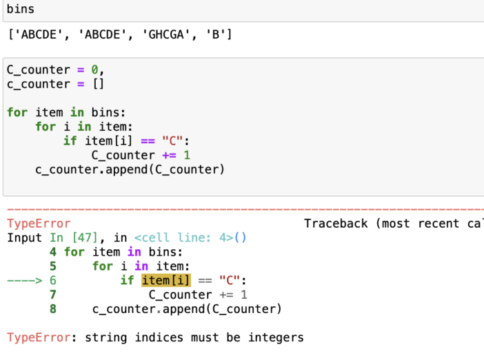 TypeError: string indices must be integers