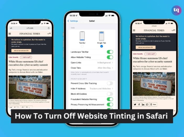 Website tinting