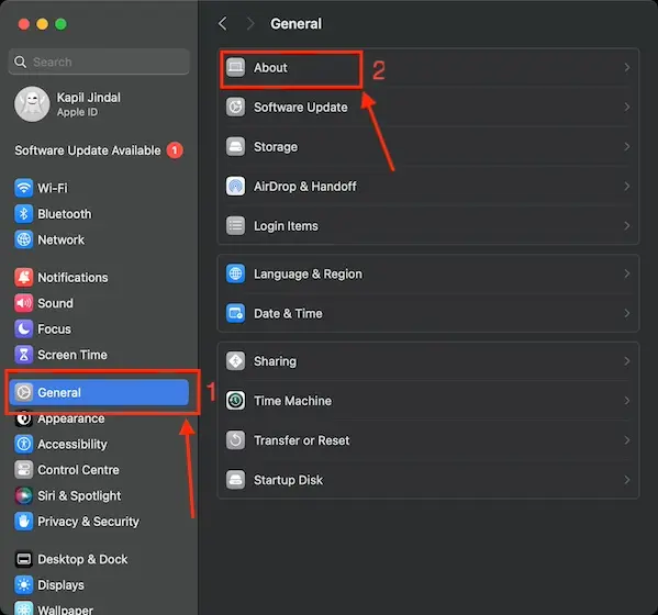 Mac settings on how to change to airdrop name