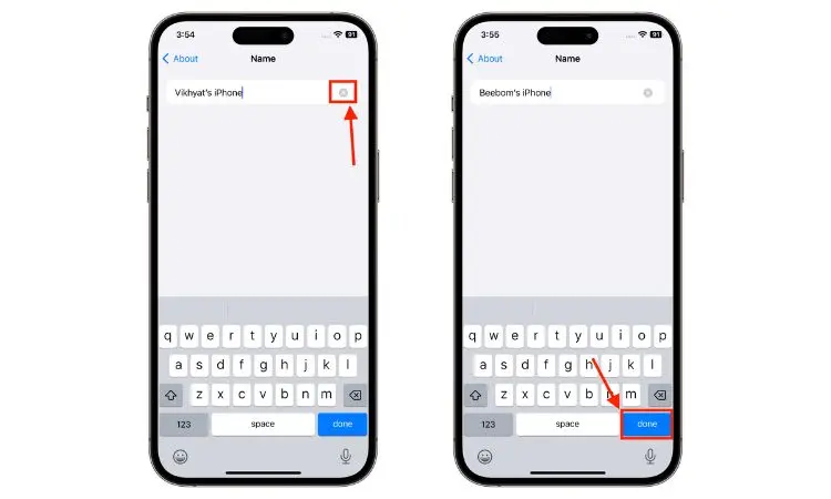 iPhone settings on how to change airdrop name